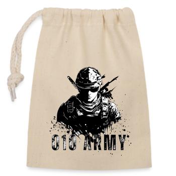 010 Army - Closable cotton gift bag (14x20cm) - nature - Front