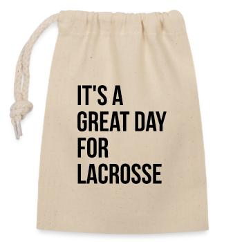 Lacrosse - Closable cotton gift bag (14x20cm) - nature - Front