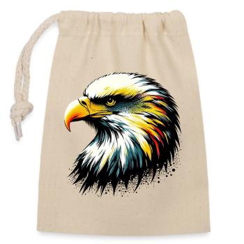 Aigle - Sac cadeau en coton avec cordon (14 x 20 cm) - nature - Devant