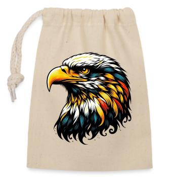 Aigle - Sac cadeau en coton avec cordon (14 x 20 cm) - nature - Devant