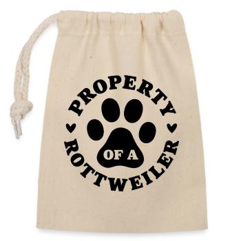 Eigentum eines Rottweilers - Verschließbarer Geschenkbeutel aus Baumwolle (14x20cm) - Natur - Vorne