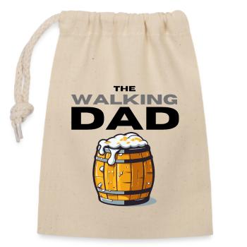 Walking Dad - Closable cotton gift bag (14x20cm) - nature - Front