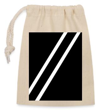 Stripes black - Closable cotton gift bag (14x20cm) - nature - Front