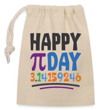 Happy Pi Day - Closable cotton gift bag (14x20cm) - nature - Front