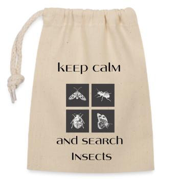 keep calm insects - Verschließbarer Geschenkbeutel aus Baumwolle (14x20cm) - Natur - Vorne