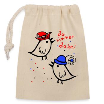 da simmer dabei, Karneval - Verschließbarer Geschenkbeutel aus Baumwolle (14x20cm) - Natur - Vorne
