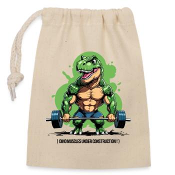 Dino muscles in development - Closable cotton gift bag (14x20cm) - nature - Front