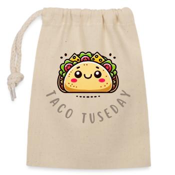 Taco Tuesday Shirt – Kawaii Taco Design - Verschließbarer Geschenkbeutel aus Baumwolle (14x20cm) - Natur - Vorne