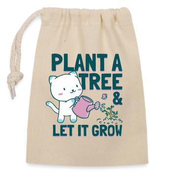 Plantez un arbre et laissez-le pousser - Sac cadeau en coton avec cordon (14 x 20 cm) - nature - Devant