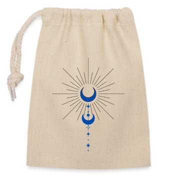Peace symbol with moon - Closable cotton gift bag (14x20cm) - nature - Front