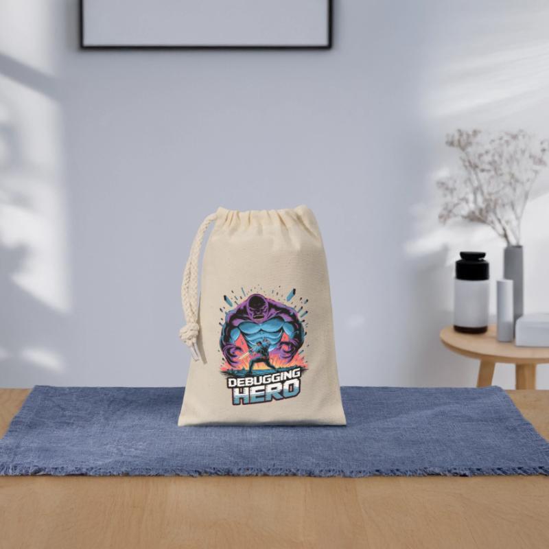 Debugging Hero – Epischer Kampf gegen Code-Monster Verschließbarer Geschenkbeutel aus Baumwolle (14x20cm)