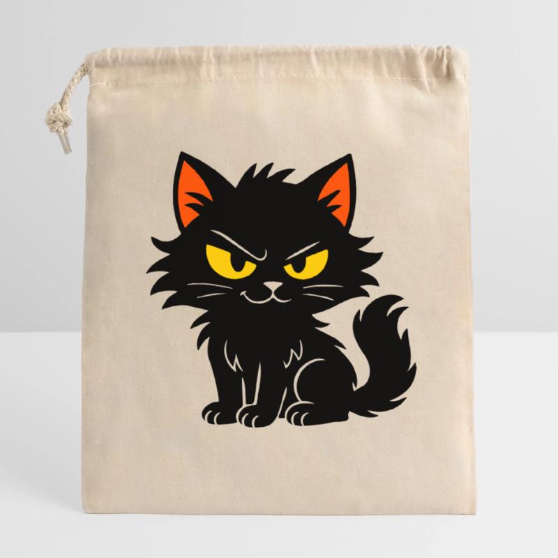 Chaton doux Sac cadeau en coton avec cordon (14 x 20 cm)