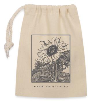GROW UP GLOW UP - Closable cotton gift bag (14x20cm) - nature - Front
