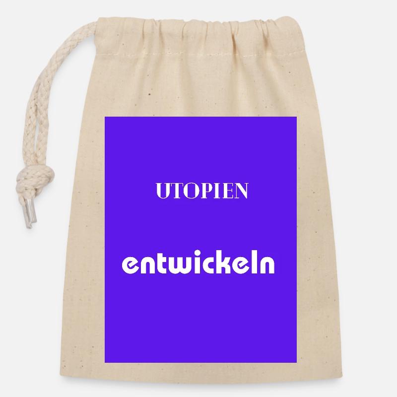 Utopian entwickeln - Closable cotton gift bag (14x20cm) - nature