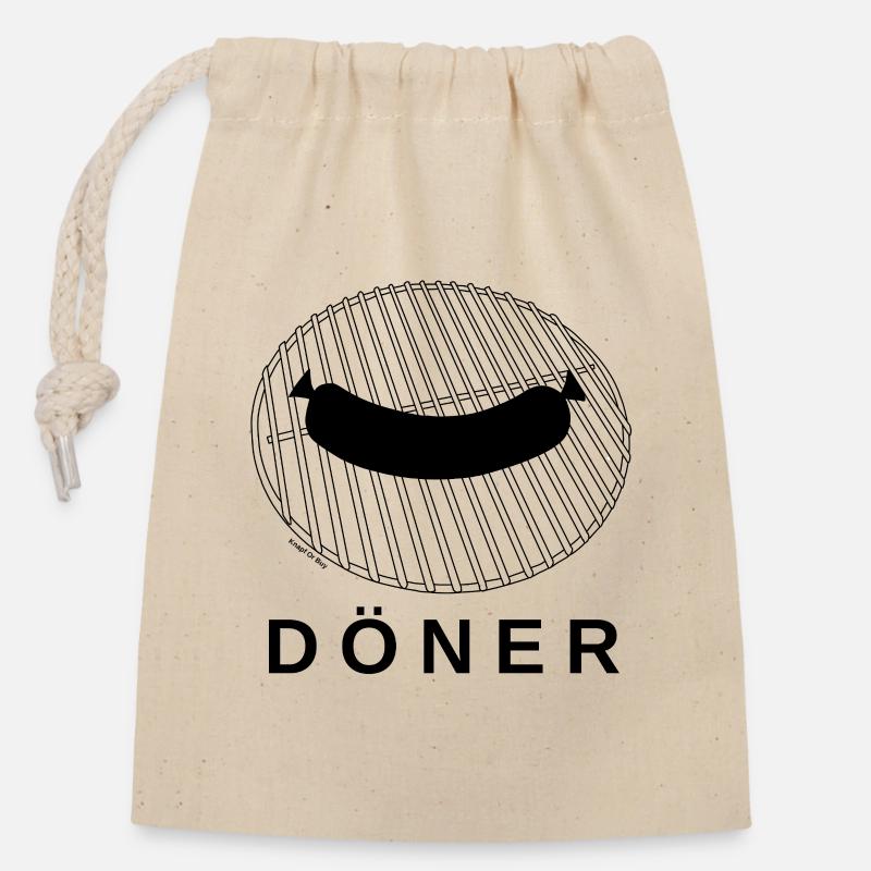 Döner vom Rost - Verschließbarer Geschenkbeutel aus Baumwolle (14x20cm) - Natur