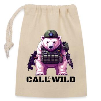Call of the Wildbear – Pixel Ops Edition - Verschließbarer Geschenkbeutel aus Baumwolle (14x20cm) - Natur - Vorne