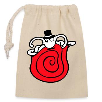 Mr Snail Sir Cylinder Monocle Rich Wealthy - Closable cotton gift bag (14x20cm) - nature - Front
