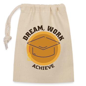 Dream Work Achieve Motivation Succès Ambition - Sac cadeau en coton avec cordon (14 x 20 cm) - nature - Devant