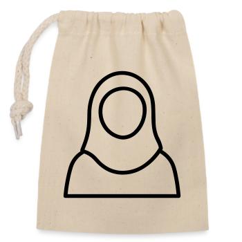 Muslim woman - Closable cotton gift bag (14x20cm) - nature - Front