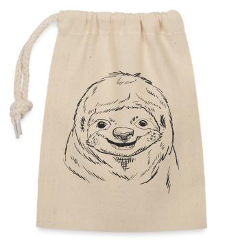 Esquisse paresseuse dessin au trait pour l’amour sauvage et zoo - Sac cadeau en coton avec cordon (14 x 20 cm) - nature - Devant