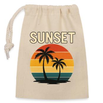 Sunset Palm Retro Glow - Sac cadeau en coton avec cordon (14 x 20 cm) - nature - Devant