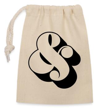 Dampersand & – Funky Swag Symbol Design - Closable cotton gift bag (14x20cm) - nature - Front