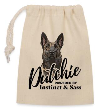 Dutch Shepherd – Dutchie - Verschließbarer Geschenkbeutel aus Baumwolle (14x20cm) - Natur - Vorne