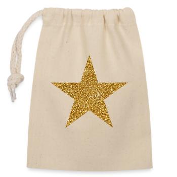 Étoile dorée vintage Étoile d’Étoile Étoile É - Sac cadeau en coton avec cordon (14 x 20 cm) - nature - Devant