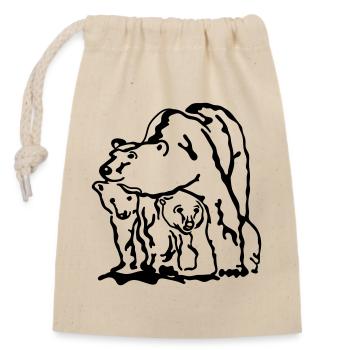 polar bear - Closable cotton gift bag (14x20cm) - nature - Front