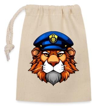 Police Löwe - Closable cotton gift bag (14x20cm) - nature - Front
