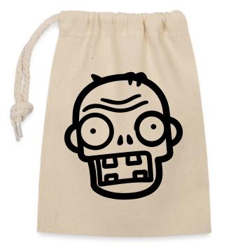 zombie - Closable cotton gift bag (14x20cm) - nature - Front
