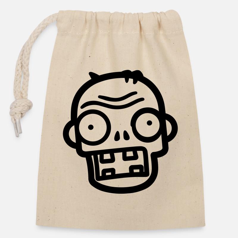Zombie - Verschließbarer Geschenkbeutel aus Baumwolle (14x20cm) - Natur
