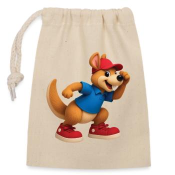 KANGAROO RAP - baby & kids - Sac cadeau en coton avec cordon (14 x 20 cm) - nature - Devant