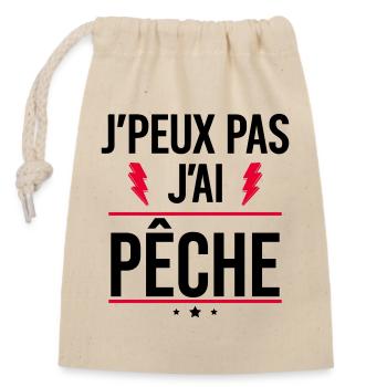 I Can't I Fished Humor Fishing - Closable cotton gift bag (14x20cm) - nature - Front