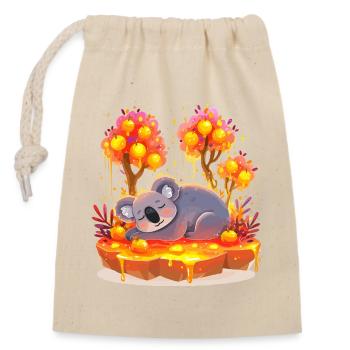 Cuddly koala in the honey forest - Closable cotton gift bag (14x20cm) - nature - Front