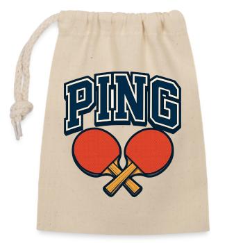 Ping Pong - Tennis de Table - Sac cadeau en coton avec cordon (14 x 20 cm) - nature - Devant