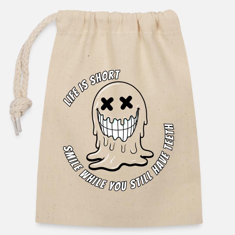 Life & Teeth.TR - Closable cotton gift bag (14x20cm) - nature