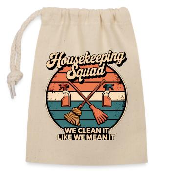 Funny Cleaning Design - Closable cotton gift bag (14x20cm) - nature - Front