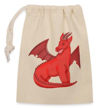 Nocturnal Red Dragon - Closable cotton gift bag (14x20cm) - nature - Front