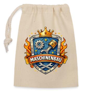 Mechanical Engineering King's Crown Shield - Closable cotton gift bag (14x20cm) - nature - Front