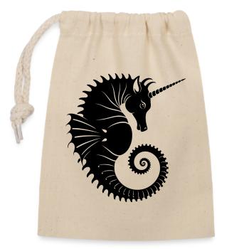 Unicorn Seahorse – Mystical Sea Creature - Closable cotton gift bag (14x20cm) - nature - Front