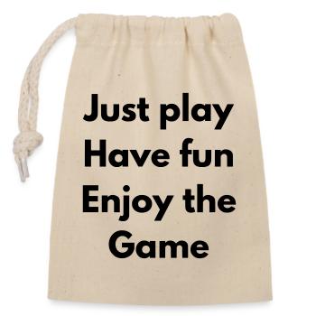 Just Play, have fun, enjoy the game - Sac cadeau en coton avec cordon (14 x 20 cm) - nature - Devant