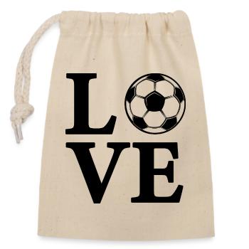 J’adore le football - Sac cadeau en coton avec cordon (14 x 20 cm) - nature - Devant