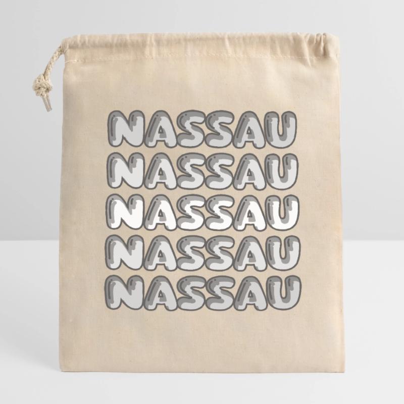 Nassau Bubble Pattern Multi-Font Closable cotton gift bag (14x20cm)