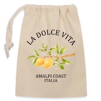 T-shirt Limoncello Côte Amalfitaine Italie - Sac cadeau en coton avec cordon (14 x 20 cm) - nature - Devant