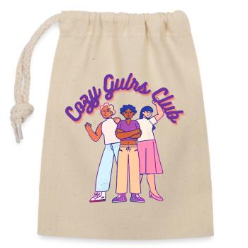 Cozy Girls Club Warm Aesthetic Girl Power - Verschließbarer Geschenkbeutel aus Baumwolle (14x20cm) - Natur - Vorne