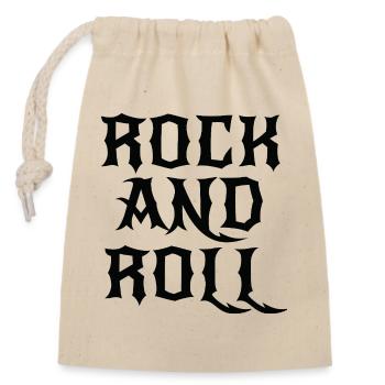 Gothic Rock and Roll logo - Closable cotton gift bag (14x20cm) - nature - Front