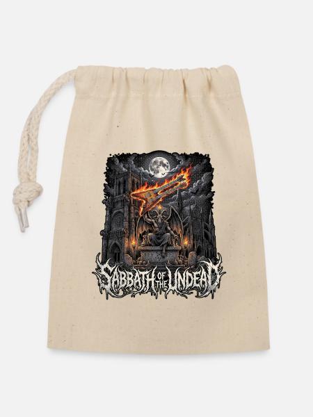 Death Metal Halloween - Verschließbarer Geschenkbeutel aus Baumwolle (14x20cm) - Natur