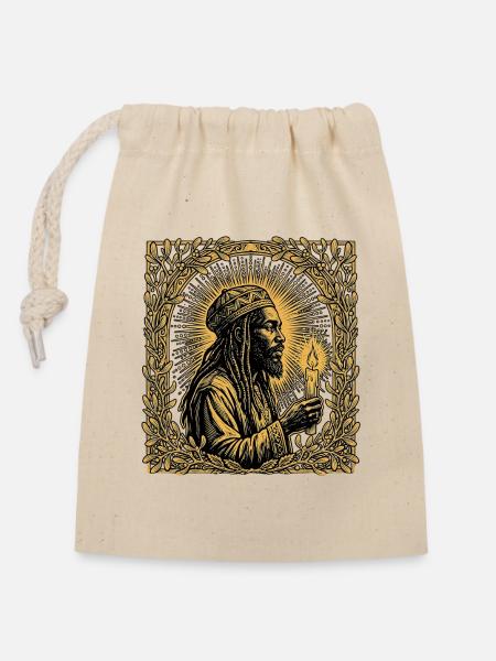 Rastafari Weihnachts Reggae - Verschließbarer Geschenkbeutel aus Baumwolle (14x20cm) - Natur