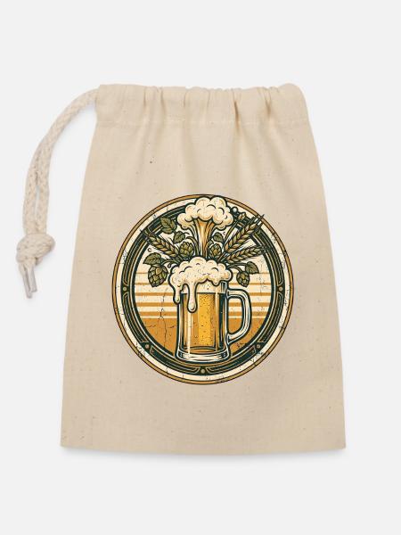 Wiesen Biergarten Bier - Verschließbarer Geschenkbeutel aus Baumwolle (14x20cm) - Natur
